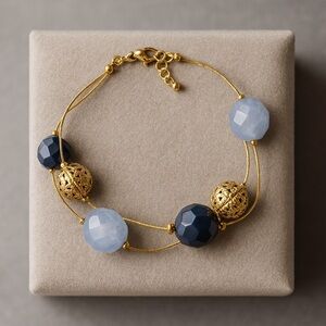 Premier Designs PALAZZO Goldtone Beaded Bracelet NWOT 7" + #483